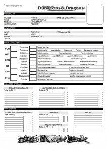 Feuilles de personnage AD&amp;D2 Image 2