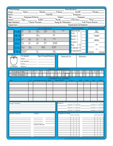 Feuilles de personnage AD&amp;D2 Image 5