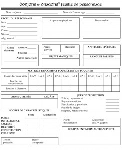 Feuilles de personnage D&amp;D non officielles Image 2