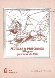Feuille de personnage AD&amp;D Descartes bilingue 1 Image 1