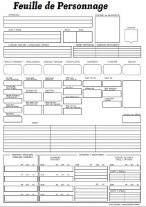 Feuille de personnage AD&amp;D Descartes bilingue 2 Image 3