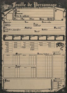 Feuille de personnage AD&amp;D Descartes VF (Charton &amp; Fassier) Image 1