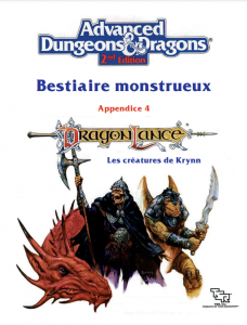 Dragonlance - appendice au Bestiaire monstrueux Image 1